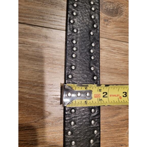 DKNY Leather Studded Belt Women's Sz Large 43"L Boho Edgy Chic - Picture 8 of 11